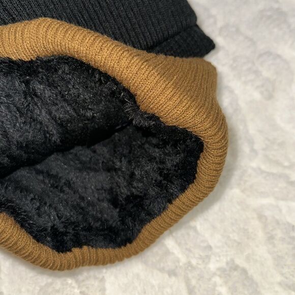REALTREE Black Ginger Brown 2pc Insulated Knit Thermal Plush Lined Beanies - Picture 4 of 10